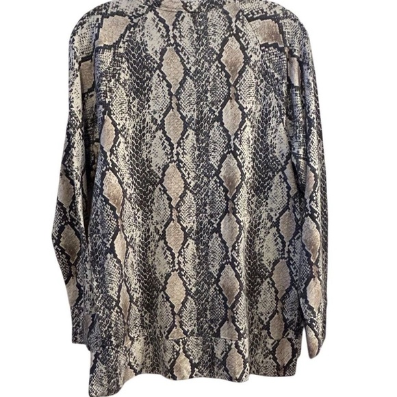 Express Women's Snake Print Long Sleeve Blouse Size S Multicolor - Picture 3 of 8